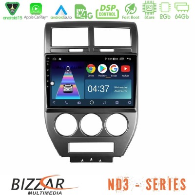 Bizzar ND3 Series 8Core Android15 2+64GB Jeep Compass/Patriot 2007-2008 Navigation Multimedia Tablet 10"