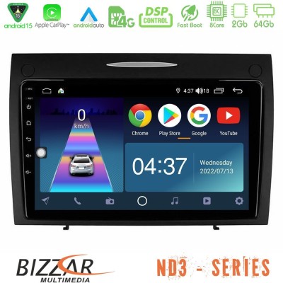 Bizzar ND3 Series 8Core Android15 2+64GB Mercedes SLK Class Navigation Multimedia Tablet 9"
