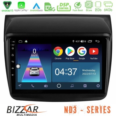Bizzar ND3 Series 8Core Android15 2+64GB Mitsubishi L200 Navigation Multimedia Tablet 9"