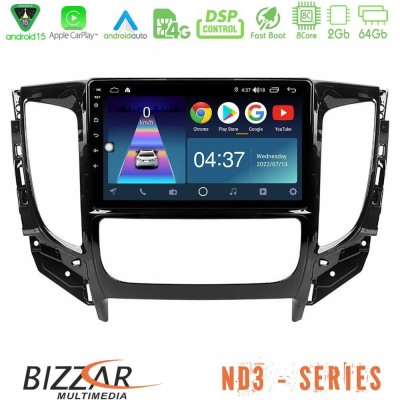 Bizzar ND3 Series 8Core Android15 2+64GB Mitsubishi L200 2016- amp Fiat Fullback (Auto A/C) Navigation Multimedia Tablet 9"