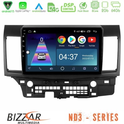 Bizzar ND3 Series 8Core Android15 2+64GB Mitsubishi Lancer 2008 – 2015 Navigation Multimedia Tablet 10"