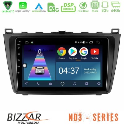 Bizzar ND3 Series 8Core Android15 2+64GB Mazda 6 2008-2012 Navigation Multimedia Tablet 9"