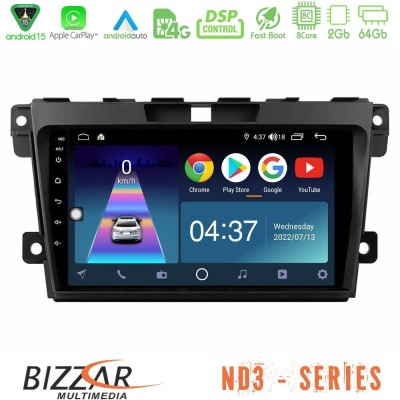 Bizzar ND3 Series 8Core Android15 2+64GB Mazda CX-7 2007-2011 Navigation Multimedia Tablet 9"