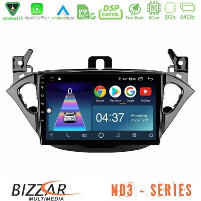 Bizzar ND3 Series 8Core Android15 2+64GB Opel Corsa E/Adam Navigation Multimedia Tablet 9"