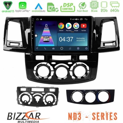Bizzar ND3 Series 8Core Android15 2+64GB Toyota Hilux 2007-2016 Navigation Multimedia Tablet 9"