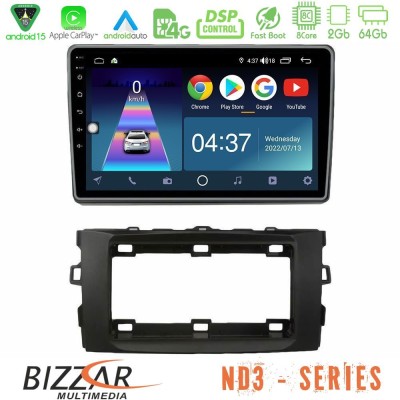 Bizzar ND3 Series 8Core Android15 2+64GB Toyota Auris 2013-2016 Navigation Multimedia Tablet 10"