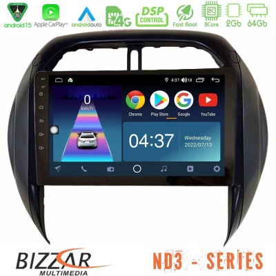 Bizzar ND3 Series 8Core Android15 2+64GB Toyota RAV4 2001-2005 (Auto A/C) Navigation Multimedia Tablet 9"