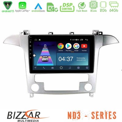 Bizzar ND3 Series 8Core Android15 2+64GB Ford S-Max 2006-2012 Navigation Multimedia Tablet 9"