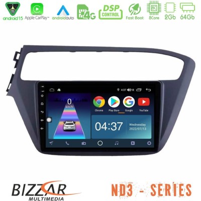 Bizzar ND3 Series 8Core Android15 2+64GB Hyundai i20 2018-2020 Navigation Multimedia Tablet 9"