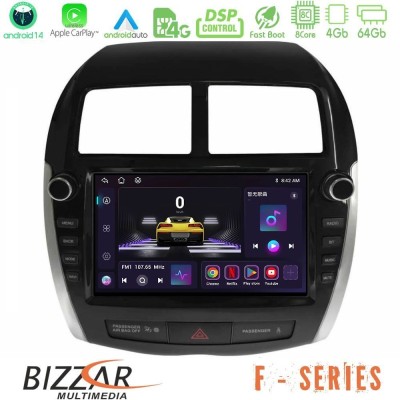 Bizzar F Series 8Core Android14 4+64GB Mitsubishi ASX 2013-2018 Navigation Multimedia Tablet 9" Με Carplay & Android Auto (Oem L