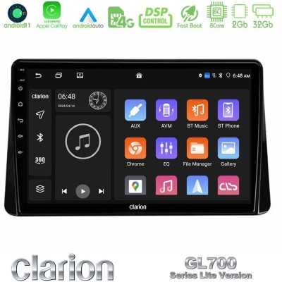 Clarion GL700 Lite Series 8Core Android11 2+32GB Mitsubishi Eclipse Cross 2018-2023 Navigation Multimedia Tablet 9" Με Carplay &