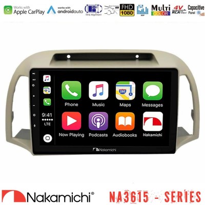 Nakamichi NA3615 Series Με Wireless Carplay & Android Auto Nissan Micra K12 2002-2010 Media Station Tablet 9"