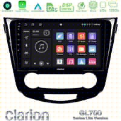 Clarion GL700 Lite Series 8Core Android11 6+128GB Nissan Qashqai J11 (Manual A/C) Navigation Multimedia Tablet 10" Με Carplay & 