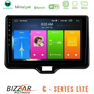 Bizzar C Series Lite 4Core Android14 2+32GB Toyota Yaris Cross RHD 2020- (Low Version) Navigation Multimedia Tablet 9"