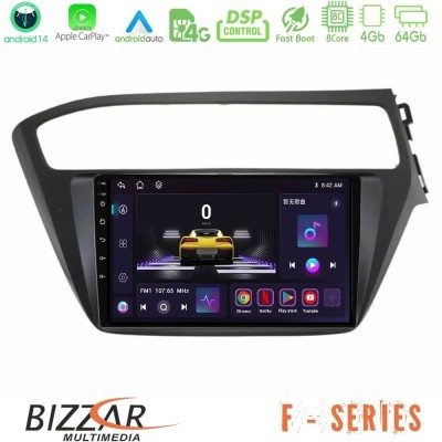 Bizzar G+ Series Hyundai i20 2018-2020 RHD 8core Android14 6+128GB Navigation Multimedia Tablet 9"