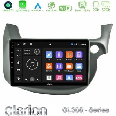 Clarion GL300 Series 4Core Android11 2+32GB Honda Jazz (Fit) 2009-2013 RHD Navigation Multimedia Tablet 10" Με Carplay & Android