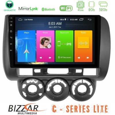 Bizzar G+ Series Honda Jazz (Fit) 2002-2008 (RHD) Manual A/C 8core Android14 6+128GB Navigation Multimedia Tablet 9"