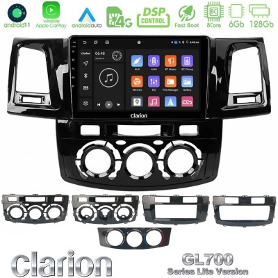 Clarion GL700 Lite Series 8Core Android11 6+128GB Toyota Hilux 2007-2016 Navigation Multimedia Tablet 9" Με Carplay & Android Au