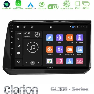 Clarion GL300 Series 4Core Android11 2+32GB Nissan Note 2021-2026 RHD Navigation Multimedia Tablet 10" Με Carplay & Android Auto