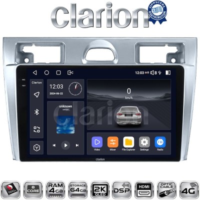 CLARION GL74140 Οθόνη OEM Multimedia Αυτοκινήτου για Ford Fiesta 2006 - 2008 (CarPlay/AndroidAuto/BT/GPS/WIFI/GPRS)