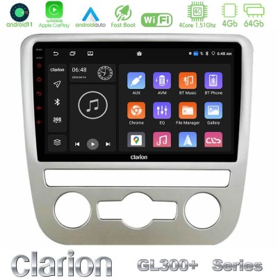 Clarion GL300+ Series 4Core Android11 4+64GB VW Scirocco 2008 – 2014 Navigation Multimedia Tablet 9"