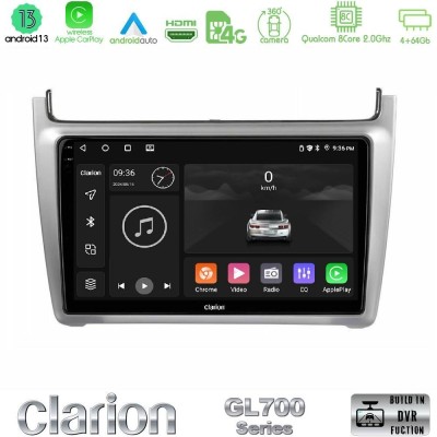 Bizzar G+ Series Vw Polo 2014-2017 8core Android14 6+128GB Navigation Multimedia Tablet 9" (Silver)