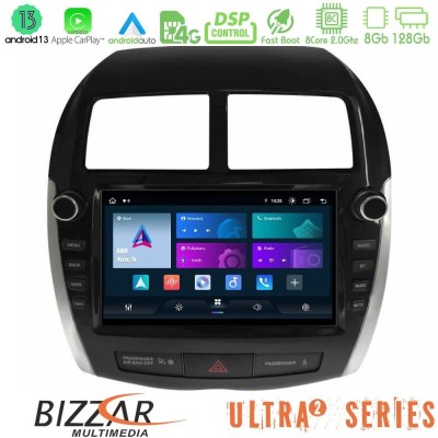 Bizzar G+ Series Mitsubishi ASX 2013-2018 8core Android14 6+128GB Navigation Multimedia Tablet 9" (Oem Look)