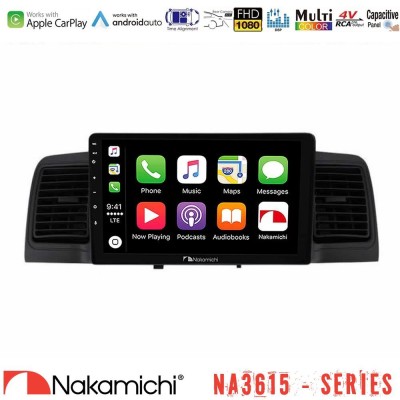 Nakamichi NA3615 Series Με Wireless Carplay & Android Auto Toyota Corolla 2002-2006 Media Station Tablet 9" (Black)