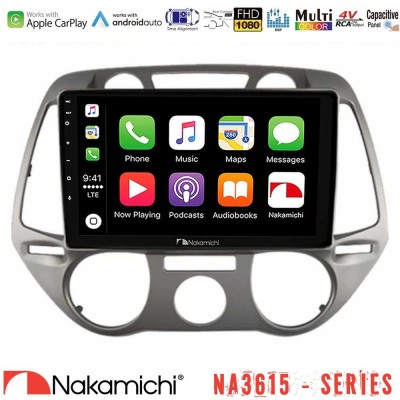 Nakamichi NA3615 Series Με Wireless Carplay & Android Auto Hyundai i20 2009-2012 Manual A/C Media Station Tablet 9"