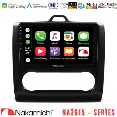 Nakamichi NA3615 Series Με Wireless Carplay & Android Auto Ford Focus Auto AC Media Station Tablet 9" (Μαύρο Χρώμα)