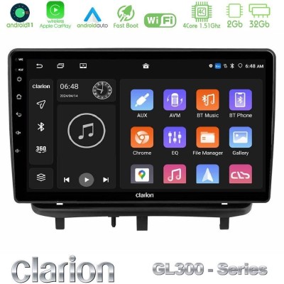Clarion GL300 Series 4Core Android11 2+32GB Opel Corsa D 2006-2014 Navigation Multimedia Tablet 9" Με Carplay & Android Auto (To