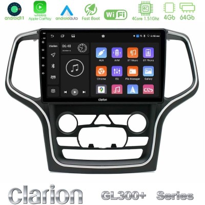 Clarion GL300+ Series 4Core Android11 4+64GB Jeep Grand Cherokee 2014-2020 Navigation Multimedia Tablet 10"