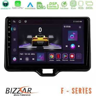 Bizzar F Series 8Core Android14 4+64GB Toyota Yaris Cross RHD 2020- (Low Version) Navigation Multimedia Tablet 9" Με Carplay & A