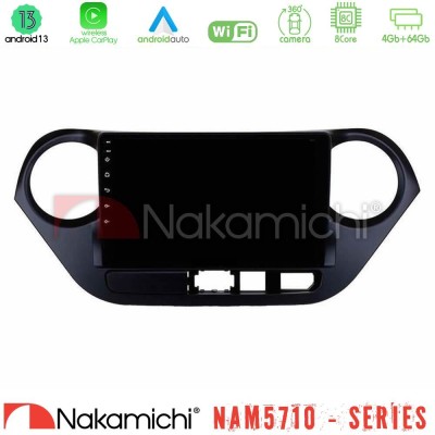 Nakamichi NAM5710 Series 8Core Android13 4+64GB Hyundai i10 2014-2020 Navigation Multimedia Tablet 9"