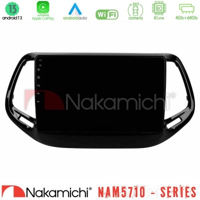 Nakamichi NAM5710 Series 8Core Android13 4+64GB Jeep Compass 2017 Navigation Multimedia Tablet 10"