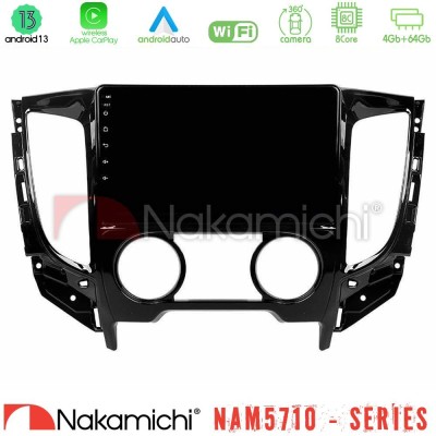Nakamichi NAM5710 Series 8Core Android13 4+64GB Mitsubishi L200 2016- amp Fiat Fullback (Manual A/C) Navigation Multimedia Table