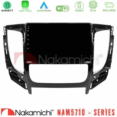 Nakamichi NAM5710 Series 8Core Android13 4+64GB Mitsubishi L200 2016- amp Fiat Fullback (Auto A/C) Navigation Multimedia Tablet 