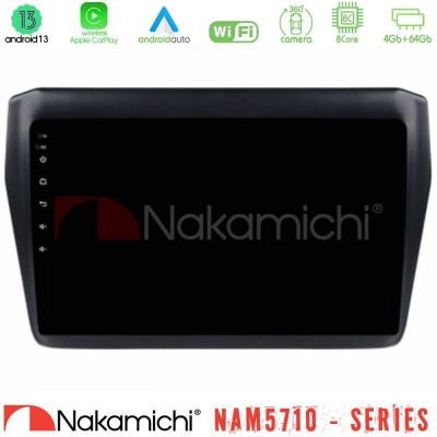 Nakamichi NAM5710 Series 8Core Android13 4+64GB Suzuki Swift 2017-2023 Navigation Multimedia Tablet 9"