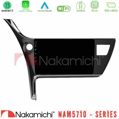 Nakamichi NAM5710 Series 8Core Android13 4+64GB Toyota Corolla 2017-2018 Navigation Multimedia Tablet 10"
