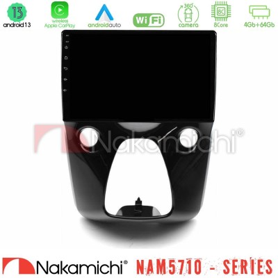 Nakamichi NAM5710 Series 8Core Android13 4+64GB Toyota Aygo | Citroen C1 | Peugeot 108 Navigation Multimedia 10"