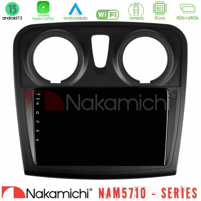 Nakamichi NAM5710 Series 8Core Android13 4+64GB Dacia Dokker 2014-2021 Navigation Multimedia Tablet 9"