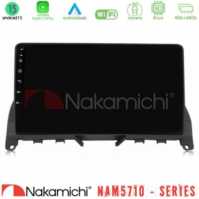 Nakamichi NAM5710 Series 8Core Android13 4+64GB Mercedes C Class W204 Navigation Multimedia Tablet 9" (Σκούρο καφέ)