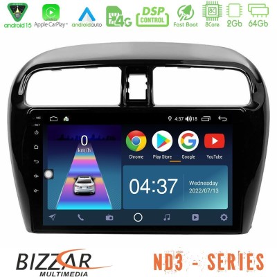Bizzar ND3 Series 8Core Android15 2+64GB Mitsubishi Space Star 2013-2016 Navigation Multimedia Tablet 9"