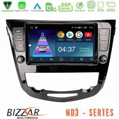 Bizzar ND3 Series 8Core Android15 2+64GB Nissan Qashqai J11 (AUTO A/C) Navigation Multimedia Tablet 9"