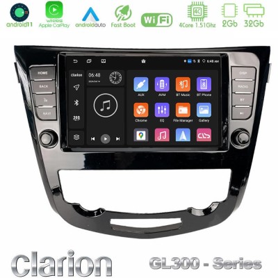Clarion GL300 Series 4Core Android11 2+32GB Nissan Qashqai J11 (AUTO A/C) Navigation Multimedia Tablet 9" Με Carplay & Android A