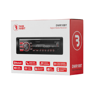 DMR10BT Bass Habit Ράδιο Αυτοκινήτου 1DIN με Bluetooth 5.3, USB, AUX και 2x RCA