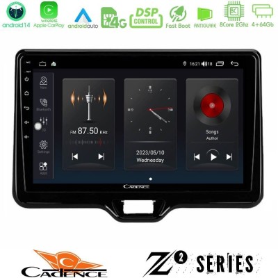 Cadence Z2 Series 8Core Android14 4+64GB Toyota Yaris Cross RHD 2020- (Low Version) Navigation Multimedia Tablet 9" Με Carplay &