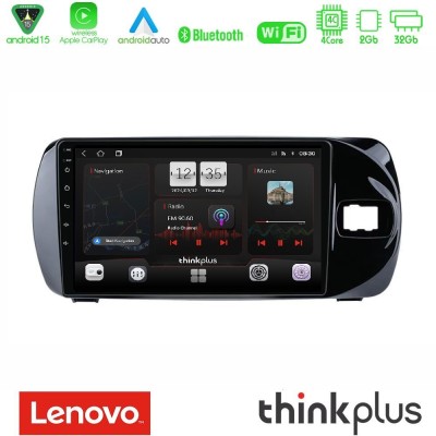 Lenovo Thinkplus Series 4Core Android15 2+32GB Toyota Yaris (Vitz) 2015-2020 RHD Navigation Multimedia Tablet 9" Με Carplay & An