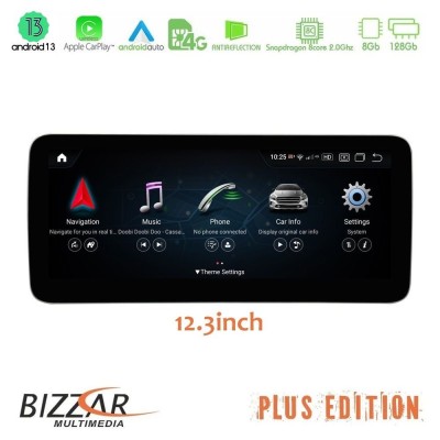 Bizzar Plus Edition Mercedes C Class NTG4.5 (W204 Facelift) Android13 (8+128GB) Navigation Multimedia 12,3" Anti-reflection