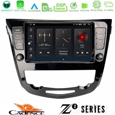 Cadence Z2 Series 8Core Android14 4+64GB Nissan Qashqai J11 (AUTO A/C) Navigation Multimedia Tablet 9" Με Carplay & Android Auto
